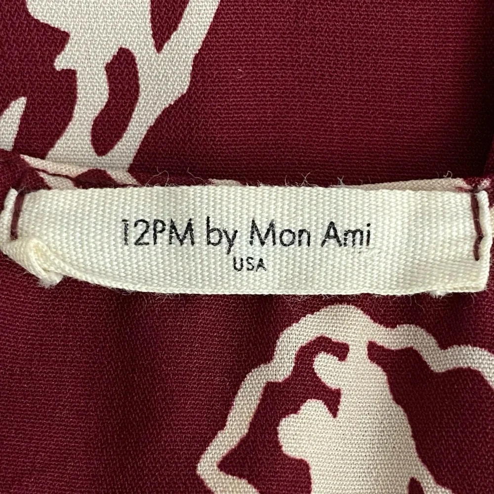 3/$10 12PM by Mon Ami Dress L Halter Floral Paisley Maroon - Picture 6 of 6